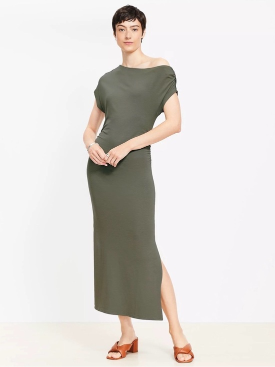 LOFT Dresses & Skirts - NWT - LOFT Olive Green Off-Shoulder Dress